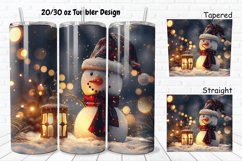 3D Christmas Vintage Snowman 20/30oz Skinny Tumbler Product Image 1