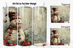 3D Christmas Vintage Snowman 20/30oz Skinny Tumbler Product Image 1