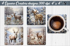 Square Coasters | 3D winter sublimation Product Image 1