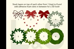 3D Christmas wreath shadowbox layers preview