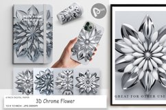 Digital Paper 3D Chrome Flower Product Image 1