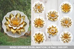 3D Chrome Gold Flower Wind Spinner | Sublimation Spinner Product Image 1