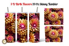 3D Chrysanthemum November Flower 20 Oz Skinny Tumbler Product Image 1