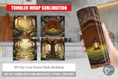 3D Clay Cozy Forest Glade Tumbler Product Image 1