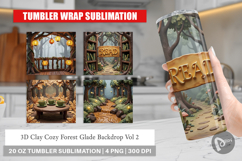 3D Clay Cozy Forest Glade Tumbler Product Image 1