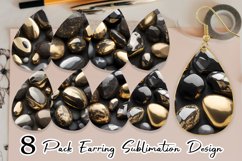 3D Metallic Stones Earring teardrop sublimation design Product Image 1
