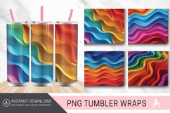 3D Colored Waves Background Tumbler wrap Product Image 1