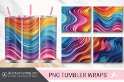 3D Colored Waves Background Tumbler wrap Product Image 1