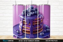 3D Colorful Blueberry Pancake 20/30oz Skinny Tumbler Product Image 1