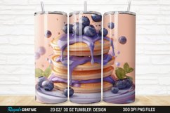 3D Colorful Blueberry Pancake 20/30oz Skinny Tumbler Product Image 1