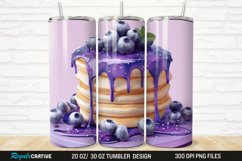 3D Colorful Blueberry Pancake 20/30oz Skinny Tumbler Product Image 1