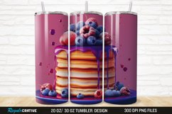 3D Colorful Blueberry Pancake 20/30oz Skinny Tumbler Product Image 1