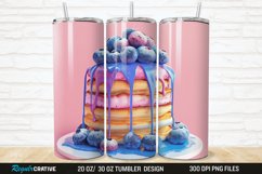 3D Colorful Blueberry Pancake 20/30oz Skinny Tumbler Product Image 1