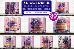 3D Colorful Blueberry Pancake Tumbler Bundle Product Image 1