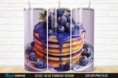 3D Colorful Blueberry Pancake 20/30oz Skinny Tumbler Product Image 1