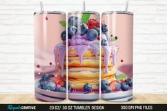 3D Colorful Blueberry Pancake 20/30oz Skinny Tumbler Product Image 1