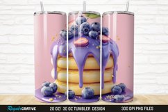 3D Colorful Blueberry Pancake 20/30oz Skinny Tumbler Product Image 1
