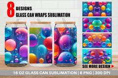 3D Colorful Bubble Glass Can Wraps Product Image 1