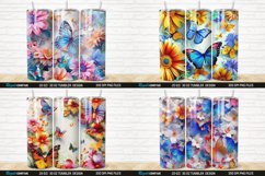3D Colorful Butterflies And Flowers Tumbler Bundle Product Image 6