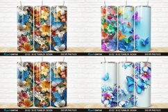 3D Colorful Butterflies And Flowers Tumbler Bundle Product Image 7