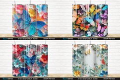 3D Colorful Butterflies And Flowers Tumbler Bundle Product Image 4