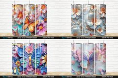 3D Colorful Butterfly Flowers Tumbler Bundle Product Image 4