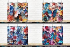 3D Colorful Butterfly Flowers Tumbler Bundle Product Image 5