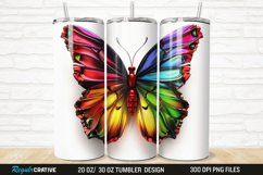 3D Colorful Butterfly 20/30oz Skinny Tumbler Product Image 1