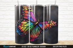 3D Colorful Butterfly 20/30oz Skinny Tumbler Product Image 1