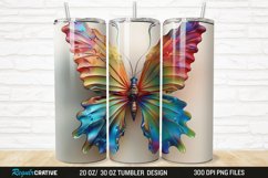 3D Colorful Butterfly 20/30oz Skinny Tumbler Product Image 1