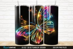 3D Colorful Butterfly 20/30oz Skinny Tumbler Product Image 1