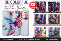 3D Colorful Butterfly Tumbler Wrap Bundle Product Image 1