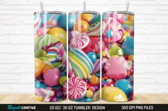 3D Colorful Candies 20/30oz Skinny Tumbler Product Image 1