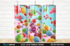 3D Colorful Candies 20/30oz Skinny Tumbler Product Image 1