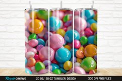 3D Colorful Candies 20/30oz Skinny Tumbler Product Image 1