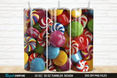 3D Colorful Candies 20/30oz Skinny Tumbler Product Image 1