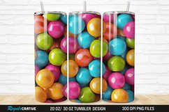 3D Colorful Candies 20/30oz Skinny Tumbler Product Image 1