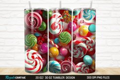 3D Colorful Candies 20/30oz Skinny Tumbler Product Image 1