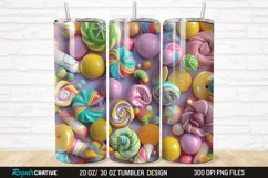 3D Colorful Candies 20/30oz Skinny Tumbler Product Image 1