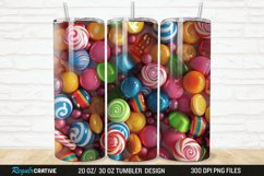 3D Colorful Candies 20/30oz Skinny Tumbler Product Image 1