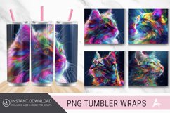 3D Colorful Cat Tumbler Wrap Product Image 1