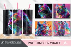 3D Colorful Cat Tumbler Wrap Product Image 1