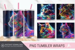3D Colorful Cat Tumbler Wrap Product Image 1