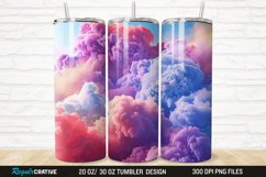 3D Colorful Cloud 20/30oz Skinny Tumbler Product Image 1