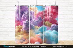 3D Colorful Cloud 20/30oz Skinny Tumbler Product Image 1
