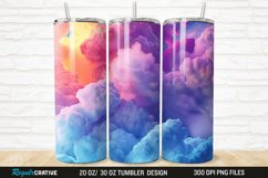3D Colorful Cloud 20/30oz Skinny Tumbler Product Image 1