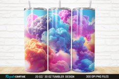3D Colorful Cloud 20/30oz Skinny Tumbler Product Image 1