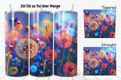 3D Colorful Dandelions Flowers 20/30oz Skinny Tumbler Product Image 1