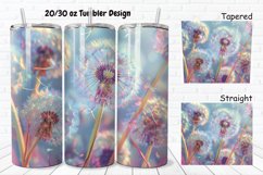 3D Colorful Dandelions Flowers 20/30oz Skinny Tumbler Product Image 1