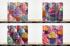 3D Colorful Delicious Cupcakes Tumbler Bundle Product Image 6
